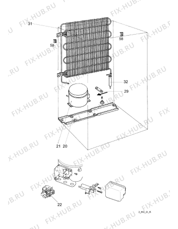 Взрыв-схема холодильника Elektro Helios FG1406 - Схема узла Cooling system 017